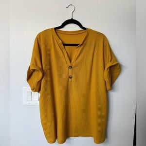 Mustard Button-Up Women's Top